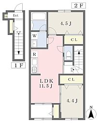 ウィズルアナ 2LDKの間取図画像
