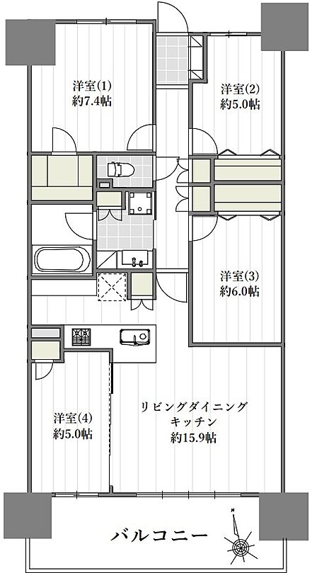 4LDK 間取り