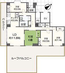 グランコート津田沼 201 4LDKの間取り