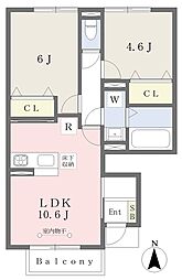 エストレジャアズール3 2LDKの間取図画像