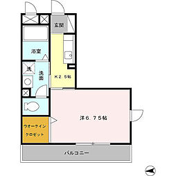 タウンコート大岡 1Kの間取図画像
