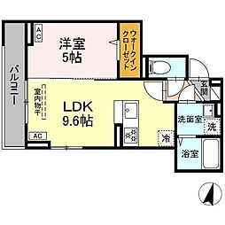 Ｄ−ｐａｉｎａ港南 3階1LDKの間取り