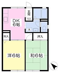 パークヒルミチコ 2DKの間取図画像