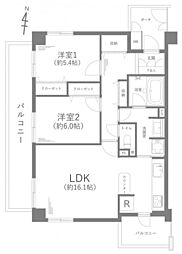グレイスヒル湘南野比センターコート 2LDKの間取図画像