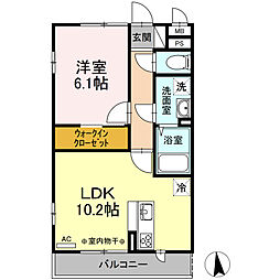 BLESS戸塚弥生台 1LDKの間取図画像