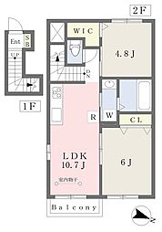 クロシェット 2LDKの間取図画像