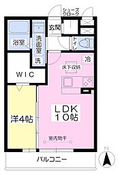 グリーングラスA 1LDKの間取図画像