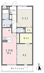 グレイス二番館 2LDKの間取図画像