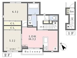 サニークレスト 2LDKの間取図画像