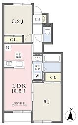 横浜市瀬谷区北新アパート 2LDKの間取図画像