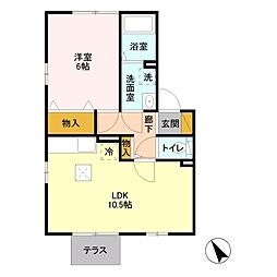 メゾンラ・メール 1LDKの間取図画像