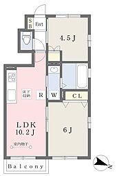 クロシェット 2LDKの間取図画像