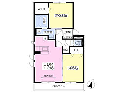 アムール小園 2LDKの間取図画像