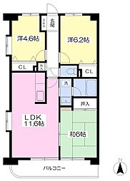 ヴェルドミール南林間 3LDKの間取図画像