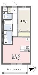 グランルポン 1LDKの間取図画像