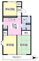 宮久保93 3DKの間取図画像