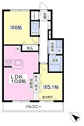 ボンヌメゾン 2LDKの間取図画像