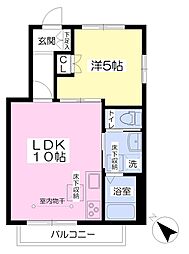 コンフォーティアイースト 1LDKの間取図画像