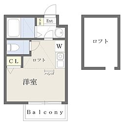 小田急小田原線 読売ランド前駅 徒歩7分の賃貸アパート 1階ワンルームの間取り