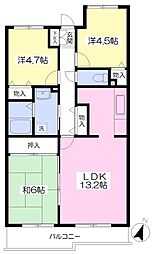 ヘーゼル藤沢 3LDKの間取図画像