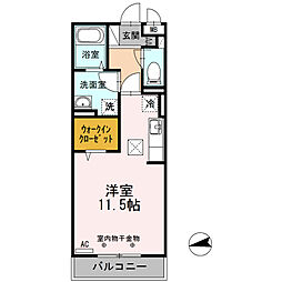 トネリコテラス1 ワンルームの間取図画像
