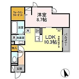 ブライト1 1LDKの間取図画像