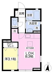 ドリーミー湘南8 1LDKの間取図画像