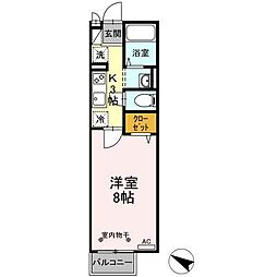 メゾンリラ 1Kの間取図画像