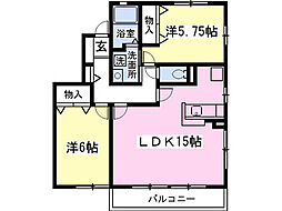 カスターナ・2 2LDKの間取図画像