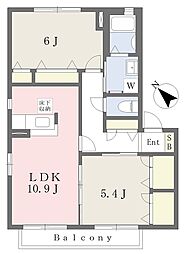 エミーナB 2LDKの間取図画像