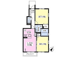 エトワール 1階2LDKの間取り