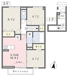 グリーンプラザ湘南 2階3LDKの間取り