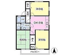エスペランサB 3DKの間取図画像