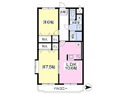サンパティークいずみ中央 2LDKの間取図画像