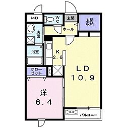 プリマヴェーラ湘南 1LDKの間取図画像
