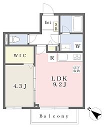 オルテンシア 1LDKの間取図画像