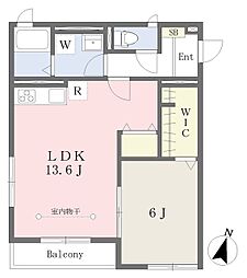 ブロンシュ 1LDKの間取図画像