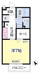 アヴァンティ108 1Kの間取図画像
