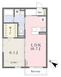 シャルマン 1LDKの間取図画像