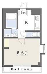 アベニュー妻田 1Kの間取図画像