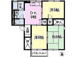 ルミエールおおすみ1 3DKの間取図画像