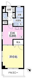 アーカディア森住 1DKの間取図画像