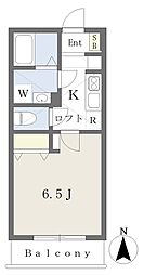 ドミール海老名 1Kの間取図画像