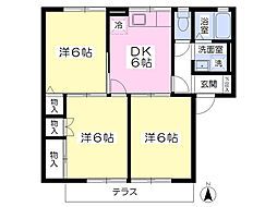 グリーンシティーC 3DKの間取図画像