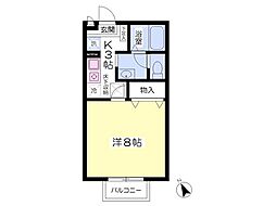 グランシャリオC 1Kの間取図画像