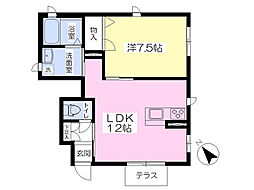 グランフィールズ4 1LDKの間取図画像