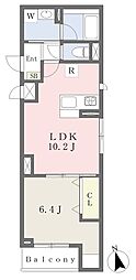 厚木市棚沢マンション 1LDKの間取図画像