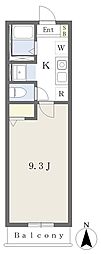 モンシャトー.E 1Kの間取図画像