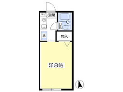 ポワール ワンルームの間取図画像