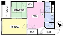 厚木マコトマンション 2DKの間取図画像